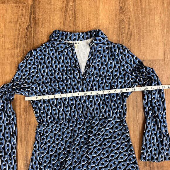 Boden Blue and Black Long Sleeve Dress - Picture 8 of 11